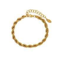 Titanium Steel Bracelet & Bangle, 18K gold plated, fashion jewelry & for woman, gold, 200mm 
