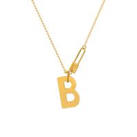 Titanium Steel Jewelry Necklace, Letter B, plated, fashion jewelry & for woman cm 