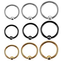 Stainless Steel Nose Piercing Jewelry, 316L Stainless Steel, Donut, Vacuum Ion Plating, Unisex 