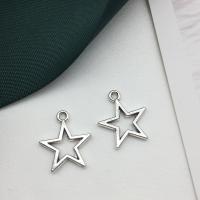 Цинкового сплава звезда кулон, цинковый сплав, Звезда, плакированный цветом под старое серебро, DIY & отверстие продается PC