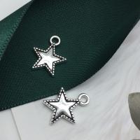 Zinc Alloy Star Pendant, antique silver color plated, DIY 