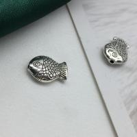Bijoux de perles en alliage de Zinc , poisson, Plaqué de couleur d'argent, DIY Vendu par PC