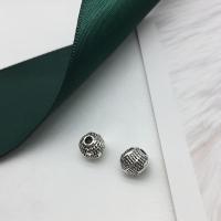 Bijoux de perles en alliage de Zinc , Rond, Plaqué de couleur d'argent, DIY Vendu par PC