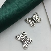 Zinc Alloy Animal Beads, Butterfly, antique silver color plated, DIY 