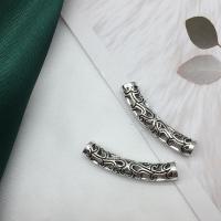 Zinc Alloy Curved Tube Beads, antique silver color plated, DIY 