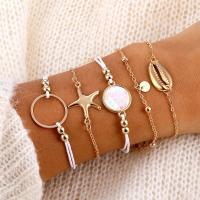 Zinc Alloy Bracelet Set, with 1.97inch extender chain, gold color plated, 5 pieces & fashion jewelry & for woman Approx 7.09 Inch 