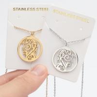 Stainless Steel Jewelry Necklace, 304 Stainless Steel, Round, Vacuum Ion Plating, fashion jewelry & for woman & hollow 27mm cm 