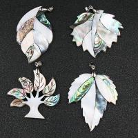 Zinc Alloy Shell Pendants, with Zinc Alloy, Leaf, silver color plated, fashion jewelry & Unisex 