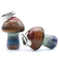 Joyas de piedras preciosas colgante, champiñon, unisexo, más colores para la opción, 15x20mm, Vendido por UD