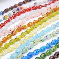 Perles Millefiori tranche verre, chalumeau, ovale, DIY, plus de couleurs à choisir Environ Vendu par brin