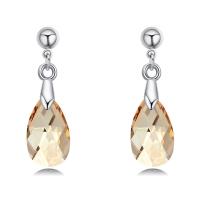 Austrian Crystal Earring, Zinc Alloy, with Austrian Crystal, Teardrop, platinum plated, for woman & faceted 