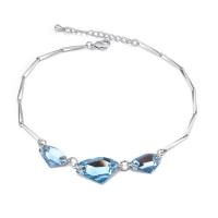 Zinc Alloy Anklet, with Austrian Crystal, with 4cm extender chain, platinum plated, for woman & faceted 18mm Approx 22 cm 