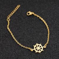Stainless Steel Charm Bracelet, 304 Stainless Steel, with 1.18inch extender chain, Vacuum Plating, fashion jewelry & for woman, golden Approx 6.69 Inch 