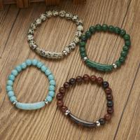 Gemstone Bracelets, with Zinc Alloy, fashion jewelry & for woman, 10*35mm Approx 7.87 Inch 