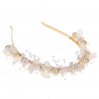 Hair Bands, Zinc Alloy, with Plastic Pearl, fashion jewelry & for woman, golden 