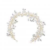 Bridal Hair Band, Zinc Alloy, with Plastic Pearl, fashion jewelry & for woman & with rhinestone 320mm 