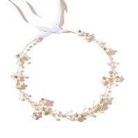 Headband, Zinc Alloy, with Crystal & Plastic Pearl, fashion jewelry & for woman 440mm 