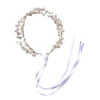 Ruban bijoux, laiton, avec perle de plastique, bijoux de mode & pour femme, doré, 420mm, Vendu par PC