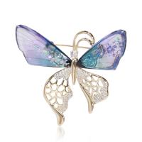 Cubic Zirconia Brooch, Brass, with Crystal, Butterfly, real gold plated, fashion jewelry & micro pave cubic zirconia & for woman 
