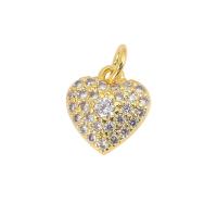 Cubic Zirconia Micro Pave Brass Pendant, plated & micro pave cubic zirconia 