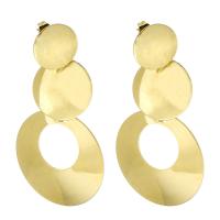 Stainless Steel Drop Earring, 316 Stainless Steel, Round, Vacuum Plating, 6 pieces & fashion jewelry & for woman, golden, 59mm 