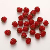 Lampwork Beads, Strawberry, DIY & micro pave cubic zirconia, red 