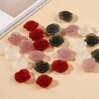 Fleur perles de résine, ellipse, style différent d'emballage pour le choix & DIY, plus de couleurs à choisir, 15mm, Vendu par sac