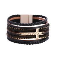 PU Leather Cord Bracelets, fashion jewelry & for woman 195mm 