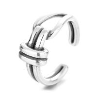 Стерлингового серебра кольцо, Серебро 925 пробы, Регулируемый & Женский, серебряный, размер:14, продается PC