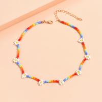 Glass Seed Beads Necklace, Seedbead, with Zinc Alloy, with 2.76inch extender chain, fashion jewelry & for woman Approx 13.78 Inch 