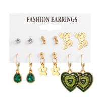 Zinc Alloy Earring Set, 6 pieces & fashion jewelry & for woman & with rhinestone 