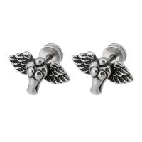 Stainless Steel Stud Earring, 316 Stainless Steel, polished, fashion jewelry & for woman & blacken, original color 