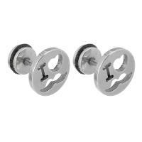 Stainless Steel Stud Earring, 316 Stainless Steel, with Silicone, Round, polished, fashion jewelry & for woman, original color 