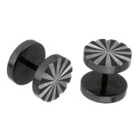 Stainless Steel Stud Earring, 316 Stainless Steel, Round, Vacuum Plating, fashion jewelry & for woman, black 