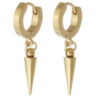 Huggie Hoop Drop Earring, Нержавеющая сталь 316, вакуумное покрытие, ювелирные изделия моды & Женский, Золотой, 27mm, продается Пара