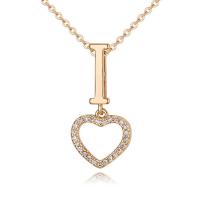 Cubic Zircon Micro Pave Brass Necklace, with 5cm extender chain, Heart, plated, micro pave cubic zirconia & for woman & hollow Approx 40 cm 