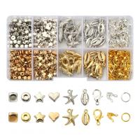 Copper Coated Plastic Jewelry Finding Set, with Plastic Box & Iron & Zinc Alloy, plated, DIY, mixed colors Approx 