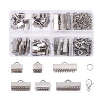 304 Stainless Steel Jewelry Finding Set, with Plastic Box, DIY, original color Approx 