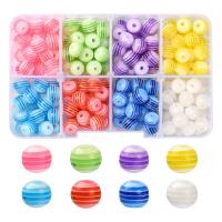 Harz Perlen Schmuck, mit Kunststoff Kasten, rund, DIY, gemischte Farben, 105x66x23mm, ca. 176PCs/Box, verkauft von Box