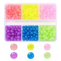 Glass Beads, with Plastic Box, Round, DIY, mixed colors Approx 