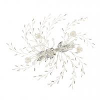 Bridal Hair Clip, Zinc Alloy, with Crystal, fashion jewelry & for woman, silver color 