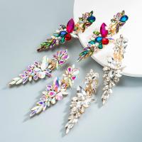 Zinc Alloy Rhinestone Drop Earring, with Glass Rhinestone, gold color plated, fashion jewelry & for woman & with rhinestone 