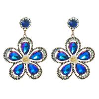 Zinc Alloy Rhinestone Drop Earring, with Glass Rhinestone, fashion jewelry & for woman 