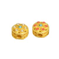 Zinc Alloy Jewelry Beads, with Plastic, Flat Round, gold color plated, DIY Approx 2.8mm 