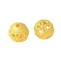 Zinc Alloy Spacer Beads, Round, gold color plated, DIY & hollow, golden, 10mm Approx 1.8mm 
