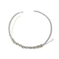 Collar de la joyería de titanio, Partículas de acero, chapado, para mujer, plateado, longitud:42 cm, Vendido por UD