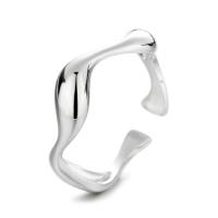 925 Sterling Silver Cuff Finger Ring, plated, Adjustable & for woman US Ring 