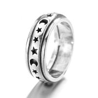 Стерлингового серебра кольцо, Серебро 925 пробы, Платиновое покрытие платиновым цвет, Регулируемый & Женский, размер:14, продается PC