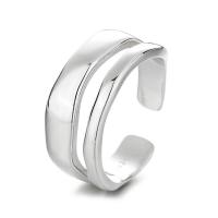 925 Sterling Silver Cuff Finger Ring, plated, Adjustable & for woman & hollow US Ring 
