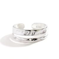 925 Sterling Silver Cuff Finger Ring, plated, Adjustable & for woman & hollow US Ring 